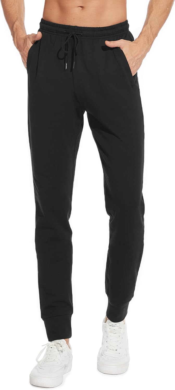 SEVEGO Men's Tall Inseam Lightweight Cotton Joggers for Comfort