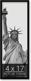 wallsthatspeak 4x17 Black Picture Frame for Posters and Puzzles - Slim