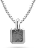 Meteorite Necklace for Men Dog Tag Pendant 22in - Everyday Luxury