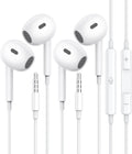 Wired Earbuds 2 Pack 3.5mm Headphones with Mic - Clear Call HiFi Sound