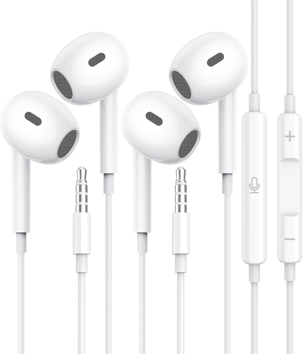 MFi Certified Wired Earbuds 2 Pack - Clear Call HiFi Sound