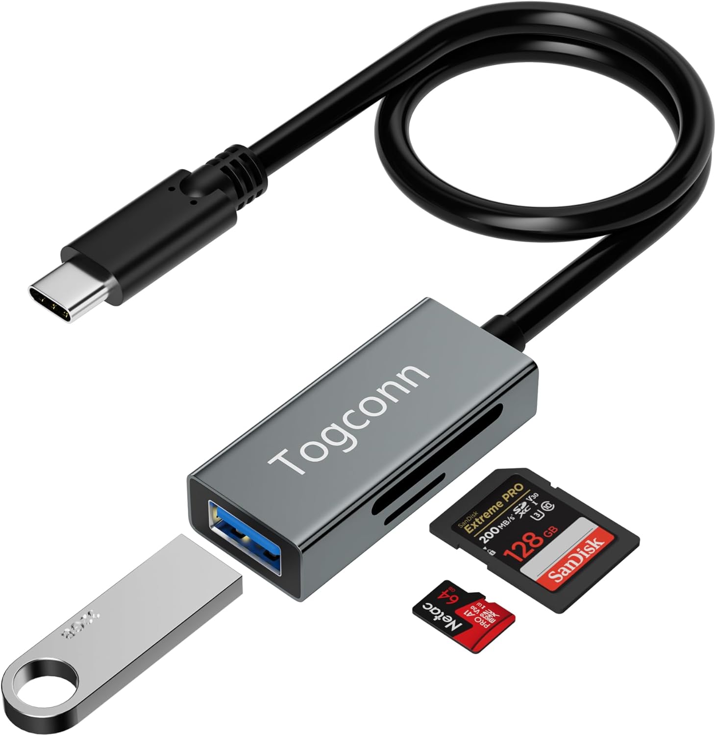 Compact 3-in-1 Card Reader by Togconn