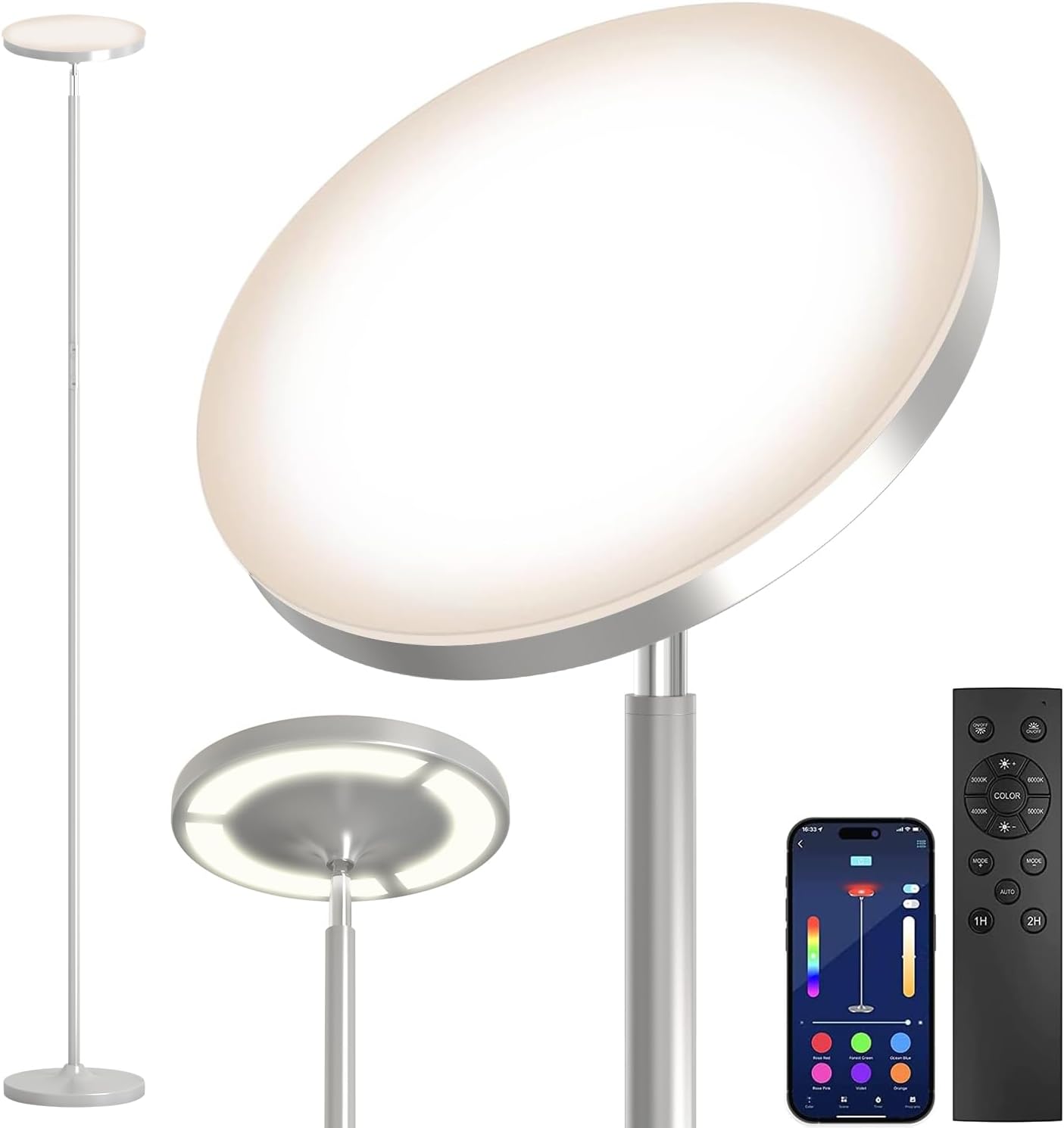 Keepsmile RGB LED Floor Lamp with Remote for Modern Living Spaces