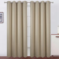 Blackout Curtains 52 x 90 Inch Long Beige Room Darkening Set