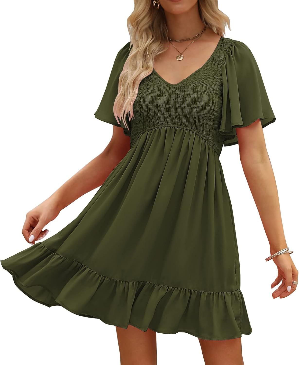 LILLUSORY Women's Flowy Casual Mini Dresses for Summer Fun