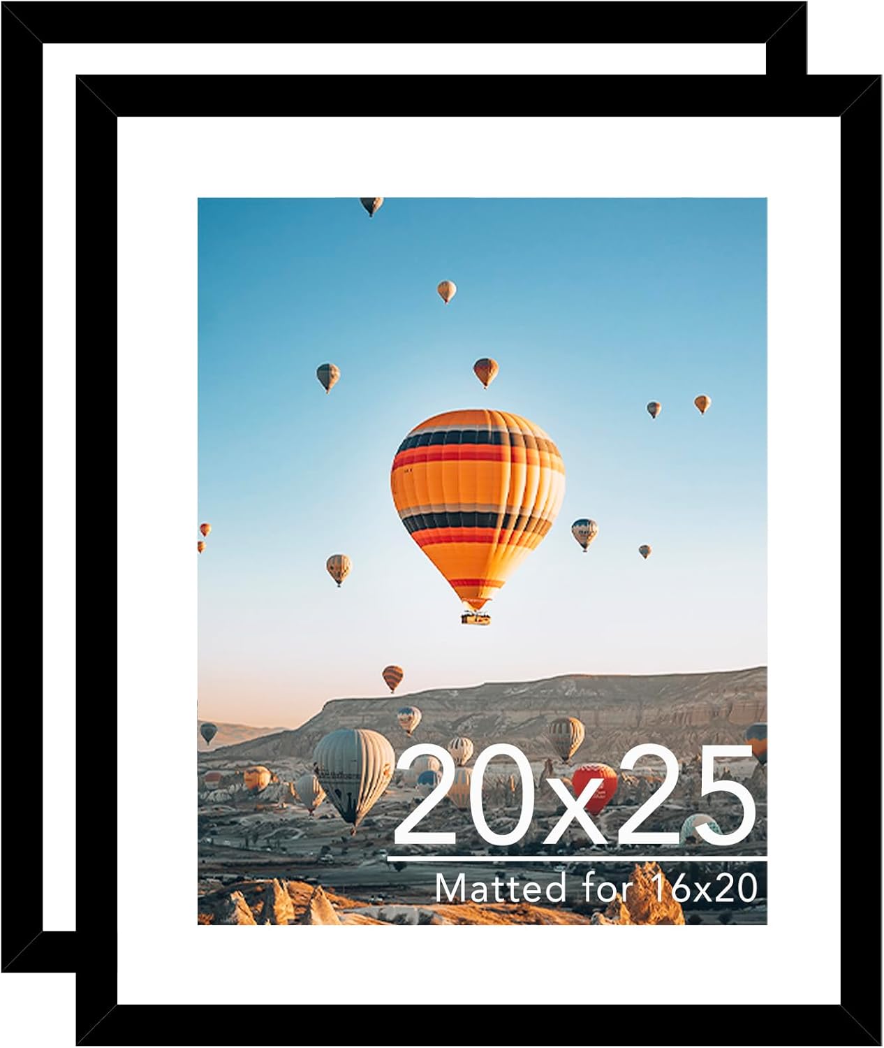 20x25 Picture Frame Set of 2 with 16x20 Mat for Photos
