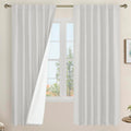 LAMIT 100% Blackout Linen Curtains for Elegant Room Darkening