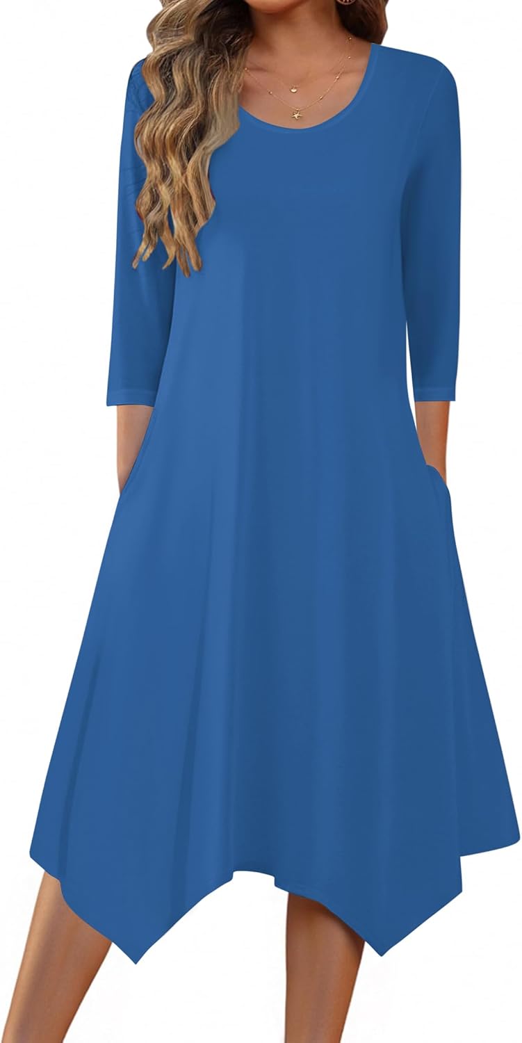 Elegant A Line Midi Dress with Pockets for Women 2025