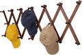 Accordion Wall Hanger with 20 Hooks - Expandable Wooden Hat & Coat