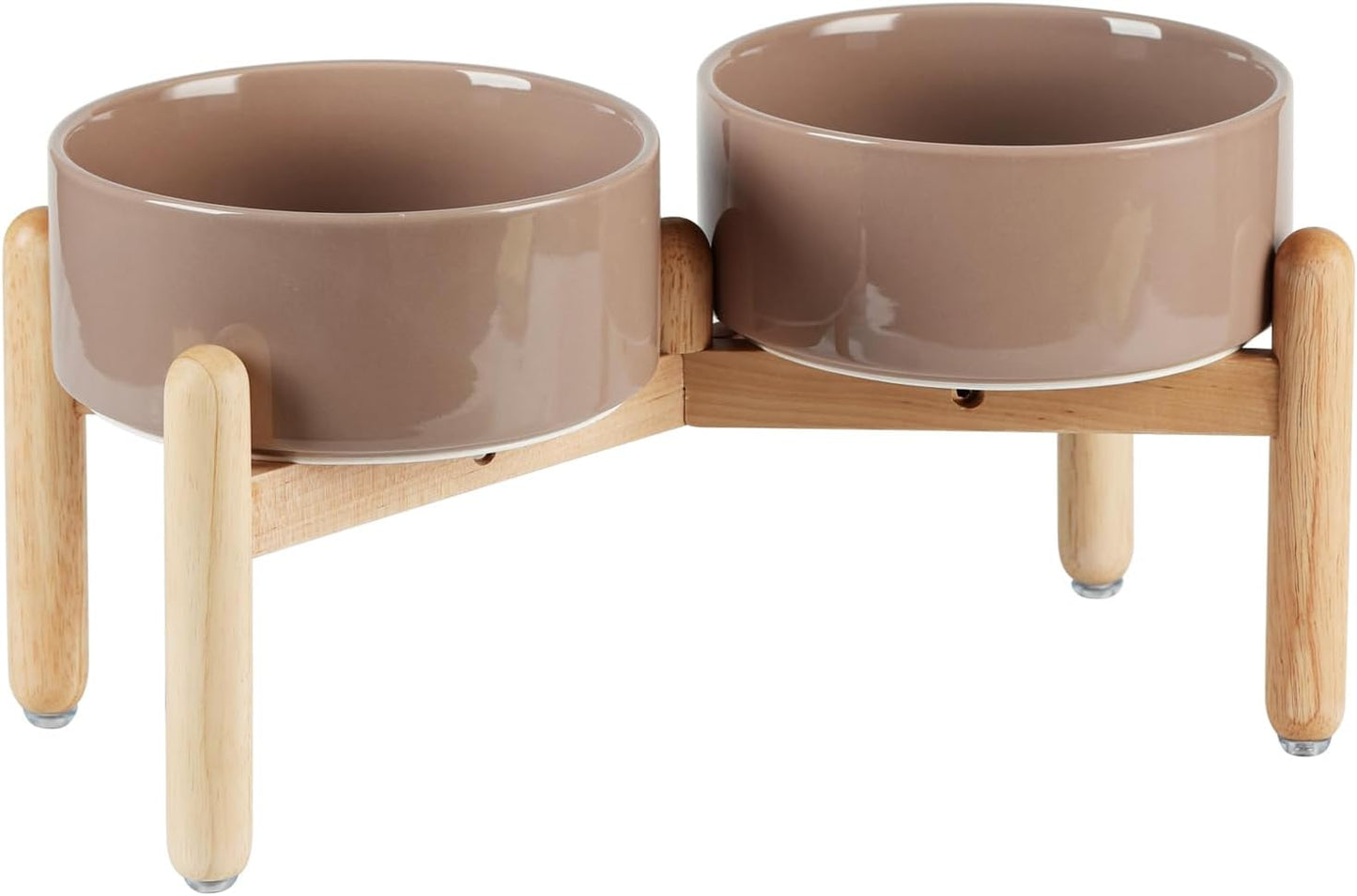 Ceramic 7.3in Raised Double Bowls Set for Medium Dogs