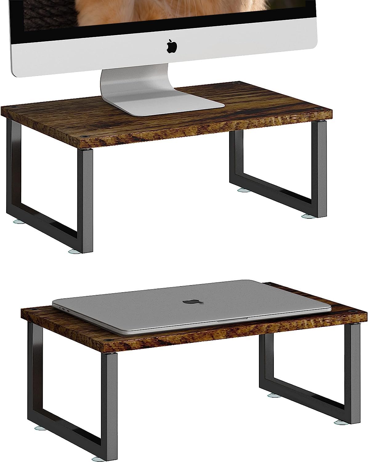 Wood Monitor Stand Riser Set - Desk Organizer