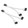 Nylon Braided Dual 9-Pin Male USB Splitter - White