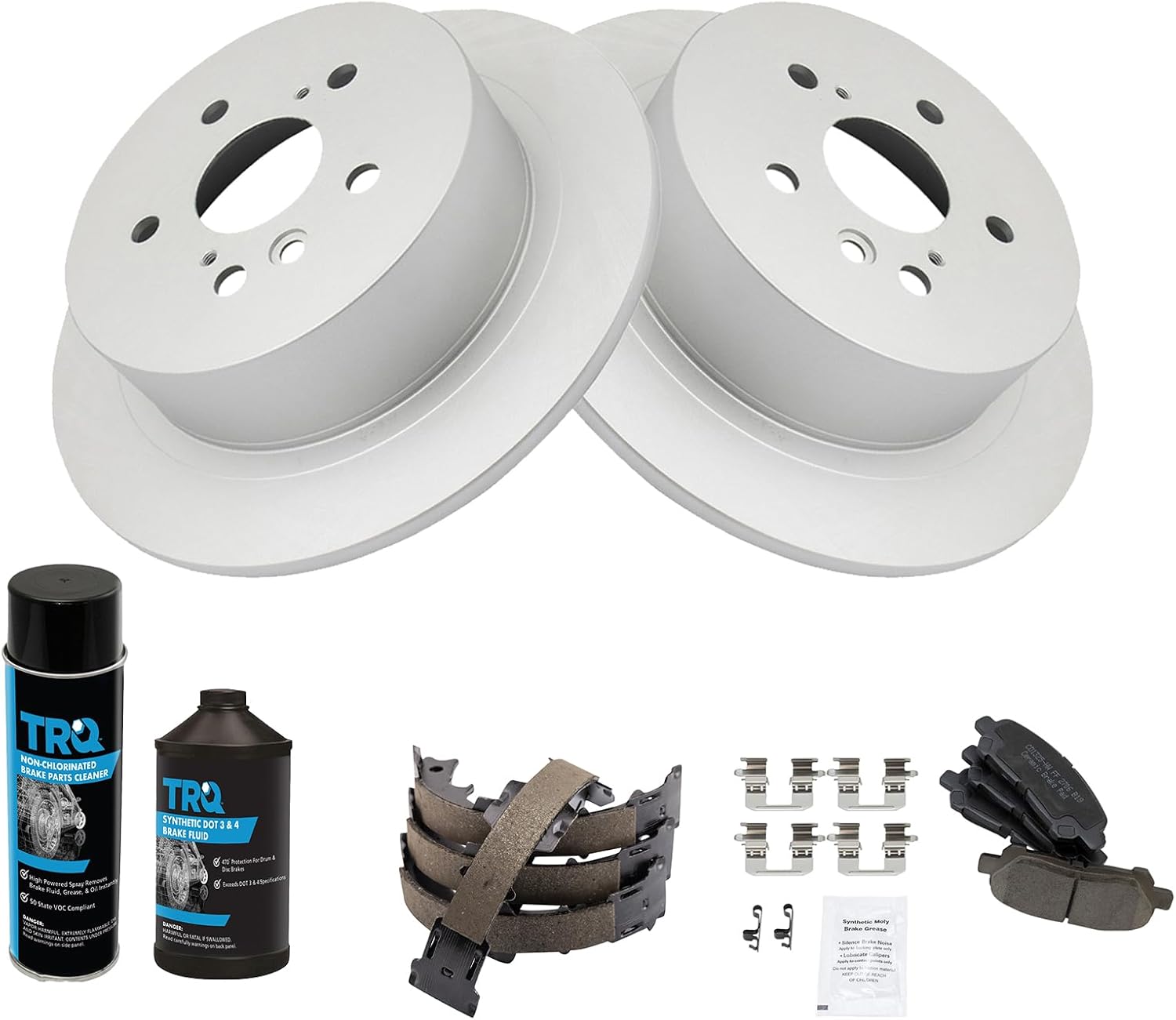 TRQ Rear Brake Pad & Rotor Kit for 2012-2013 Toyota Highlander