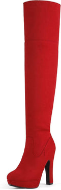 DREAM PAIRS Women's HIGHPLAT Black Chunky Thigh High Boots - Sleek