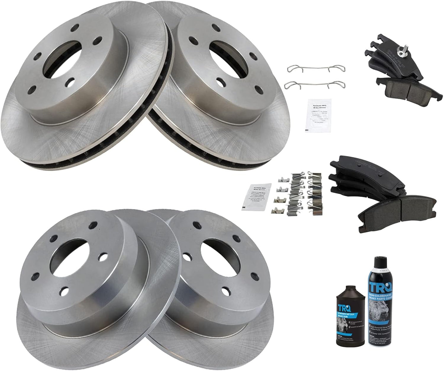 TRQ Front and Rear Brake Pad & Rotor Kit for Jeep Grand Cherokee
