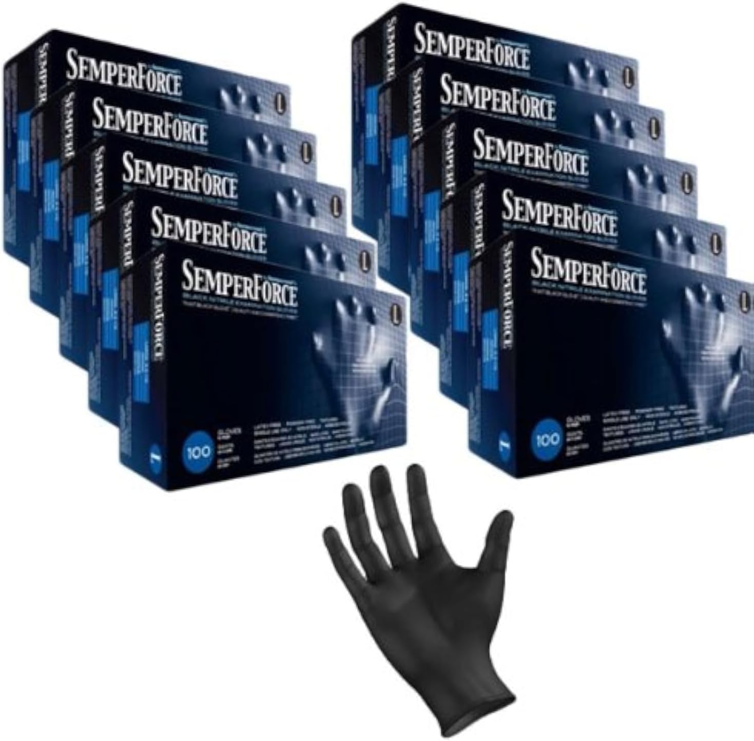 Black Nitrile Exam Tattoo Gloves - Powder Free & Latex Free