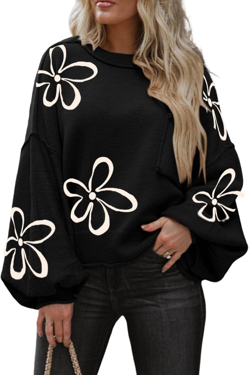 Dokotoo Women's Casual Pullover Sweater for Fall Winter Style
