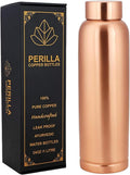 Perilla Home Pure Plain Copper Water Bottle 34 Oz - Leakproof Health