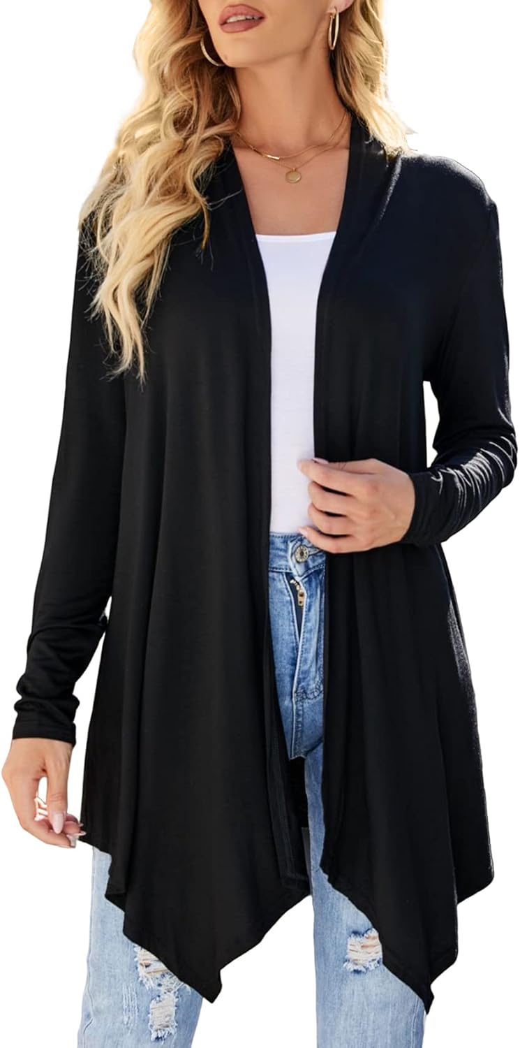 Stylish Draped Cardigan - Lightweight & Chic