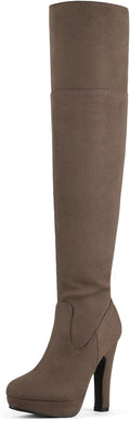 DREAM PAIRS Women's HIGHPLAT Black Chunky Thigh High (Style 5F6F)