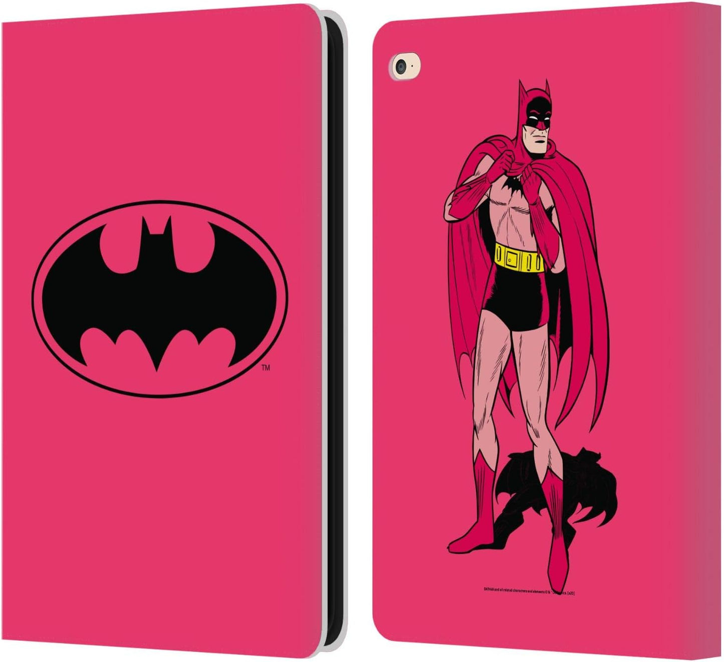 Batman DC Comics Pink Logos Leather Wallet Case for iPad Air 2