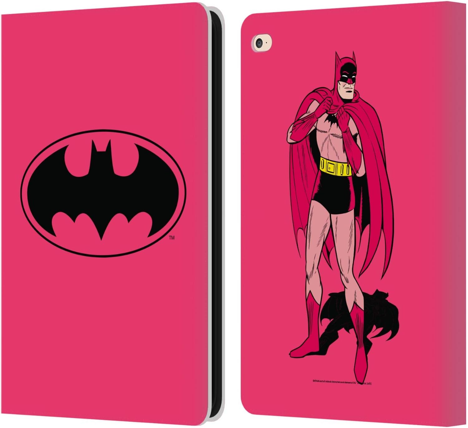 Batman DC Comics Pink Logos Leather Wallet Case for iPad Air 2