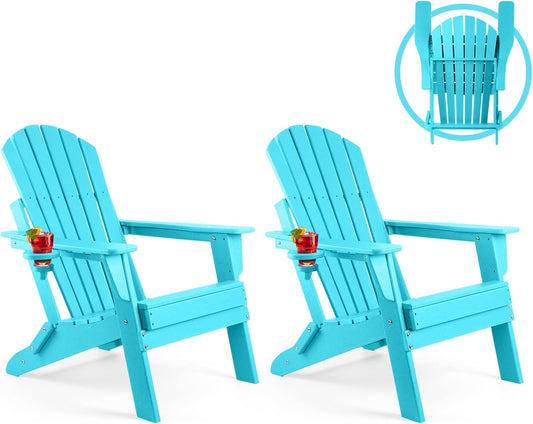 Folding Adirondack Chair Set of 2 for Outdoor Relaxation
