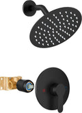Airuida 8 in Round Rainfall Shower Head Trim Kit - Matte Black