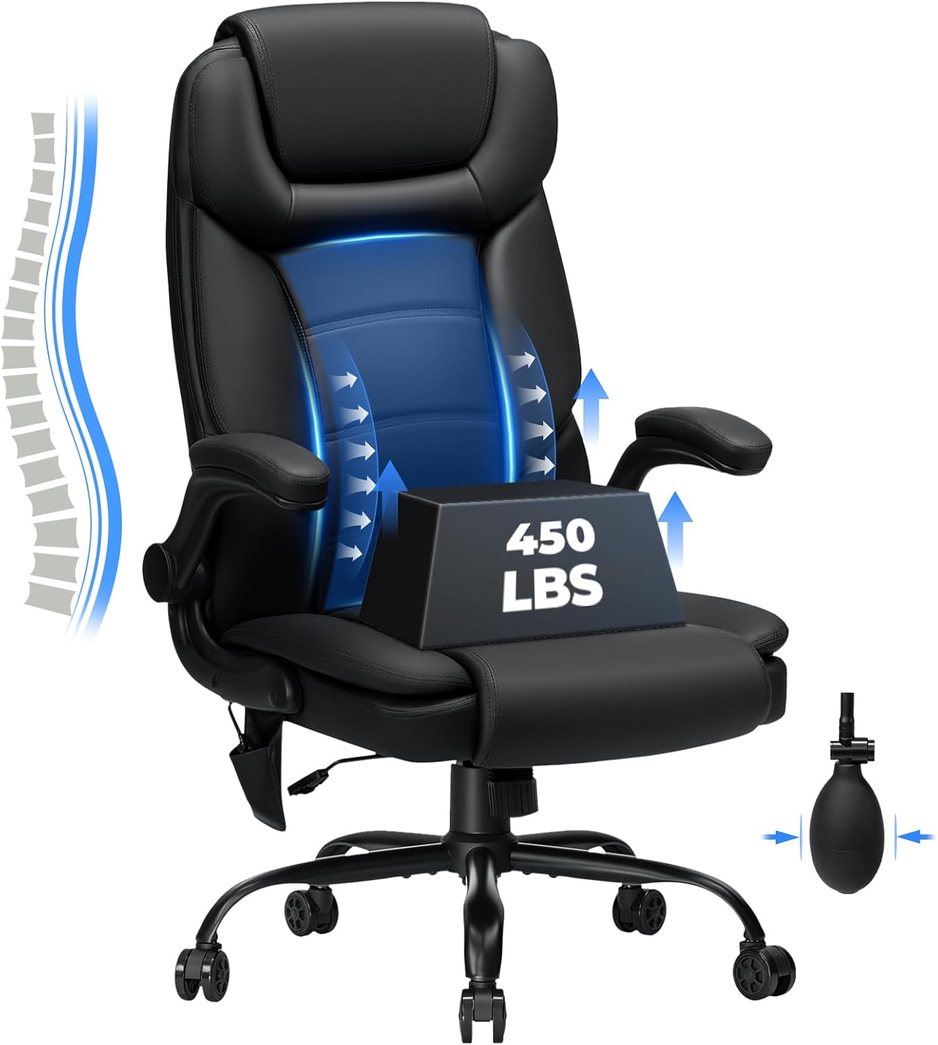 HOFFREE Heavy Duty Executive Office Chair - Lumbar Support