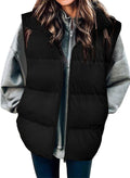 Women Quilted Puffer Vest Sleeveless Stand Collar - Lightweight Warm