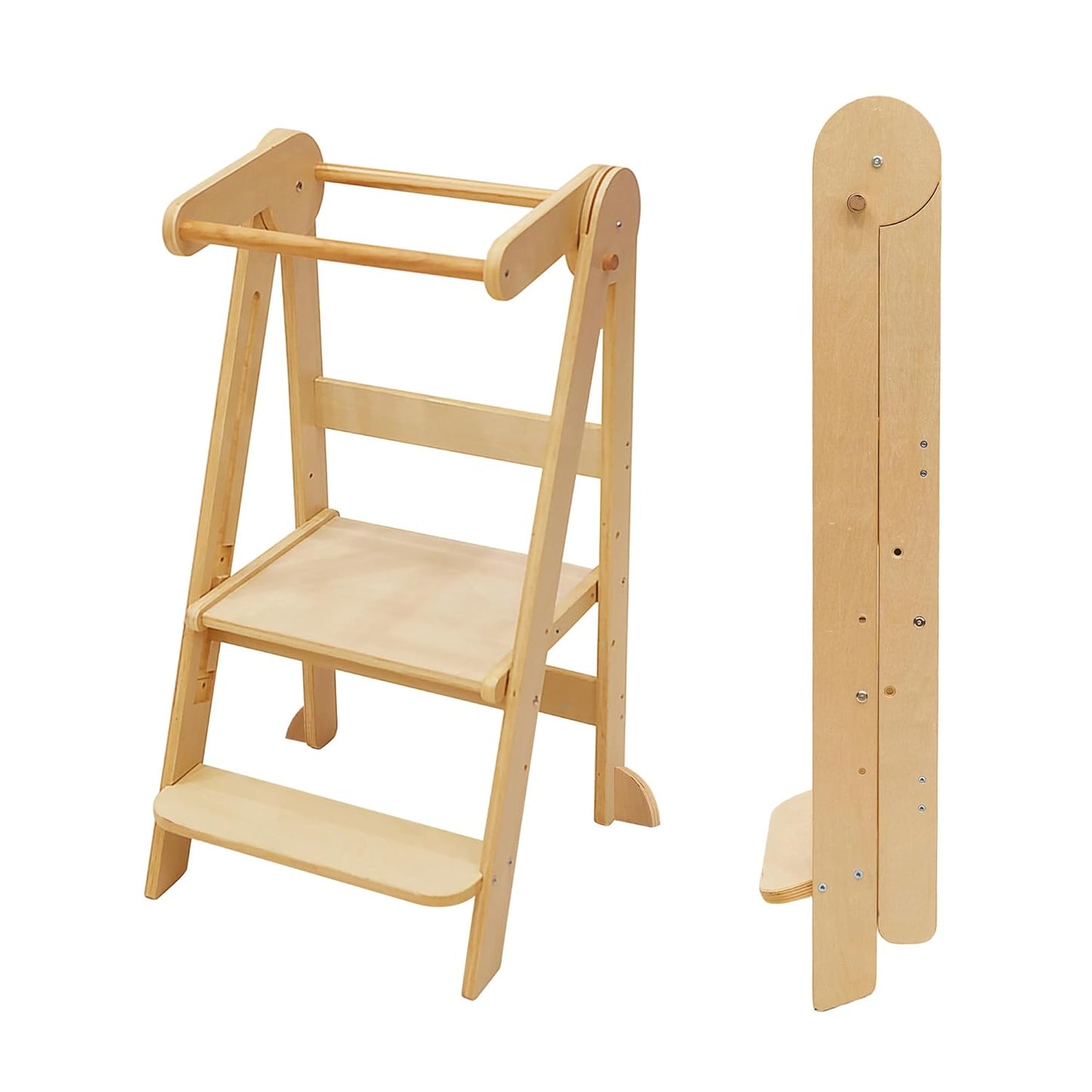 Foldable Toddler Tower for Learning with Adjustable Heights