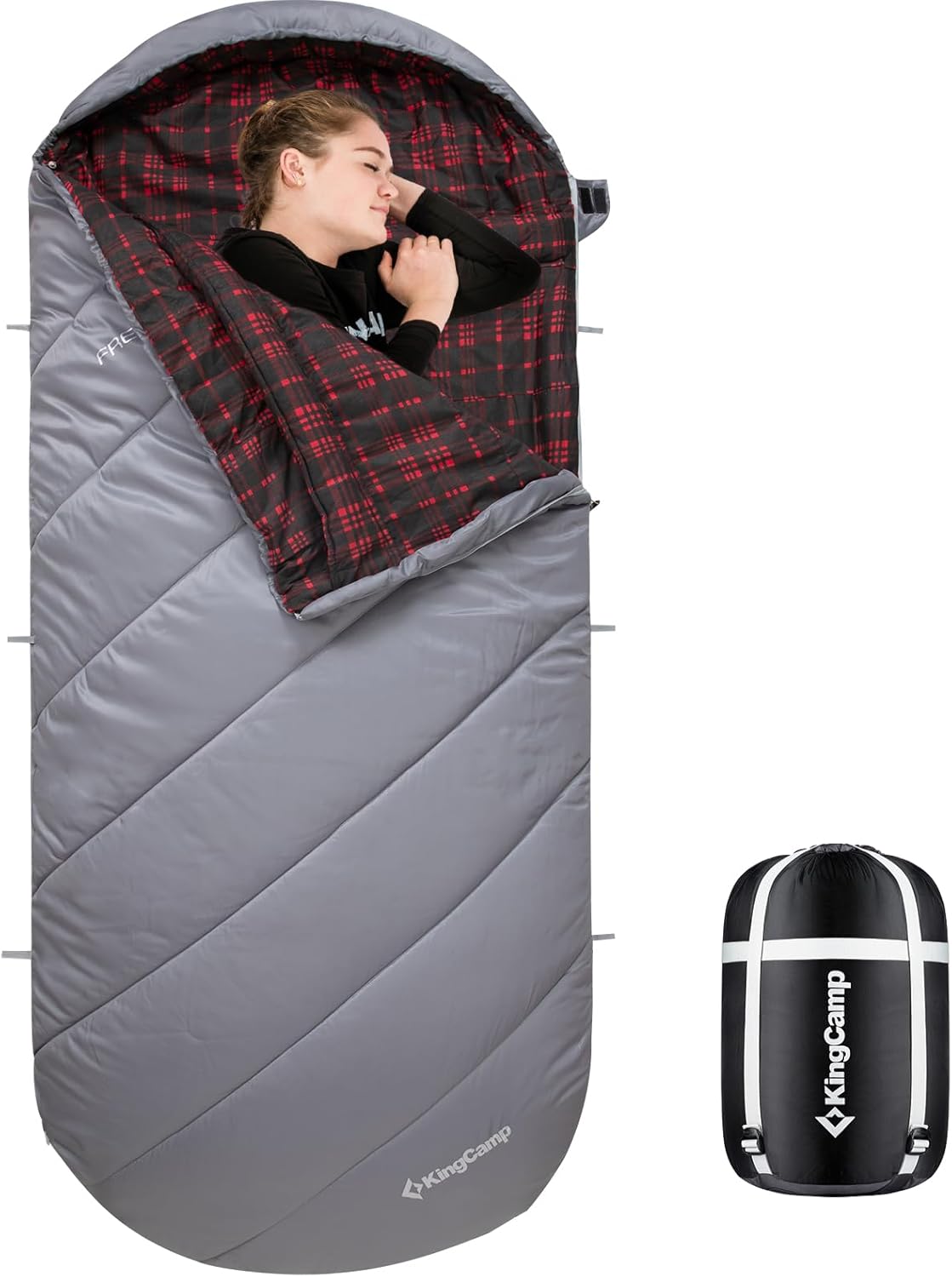 KingCamp Extra Wide Sleeping Bag for Adults - Warm & Cozy