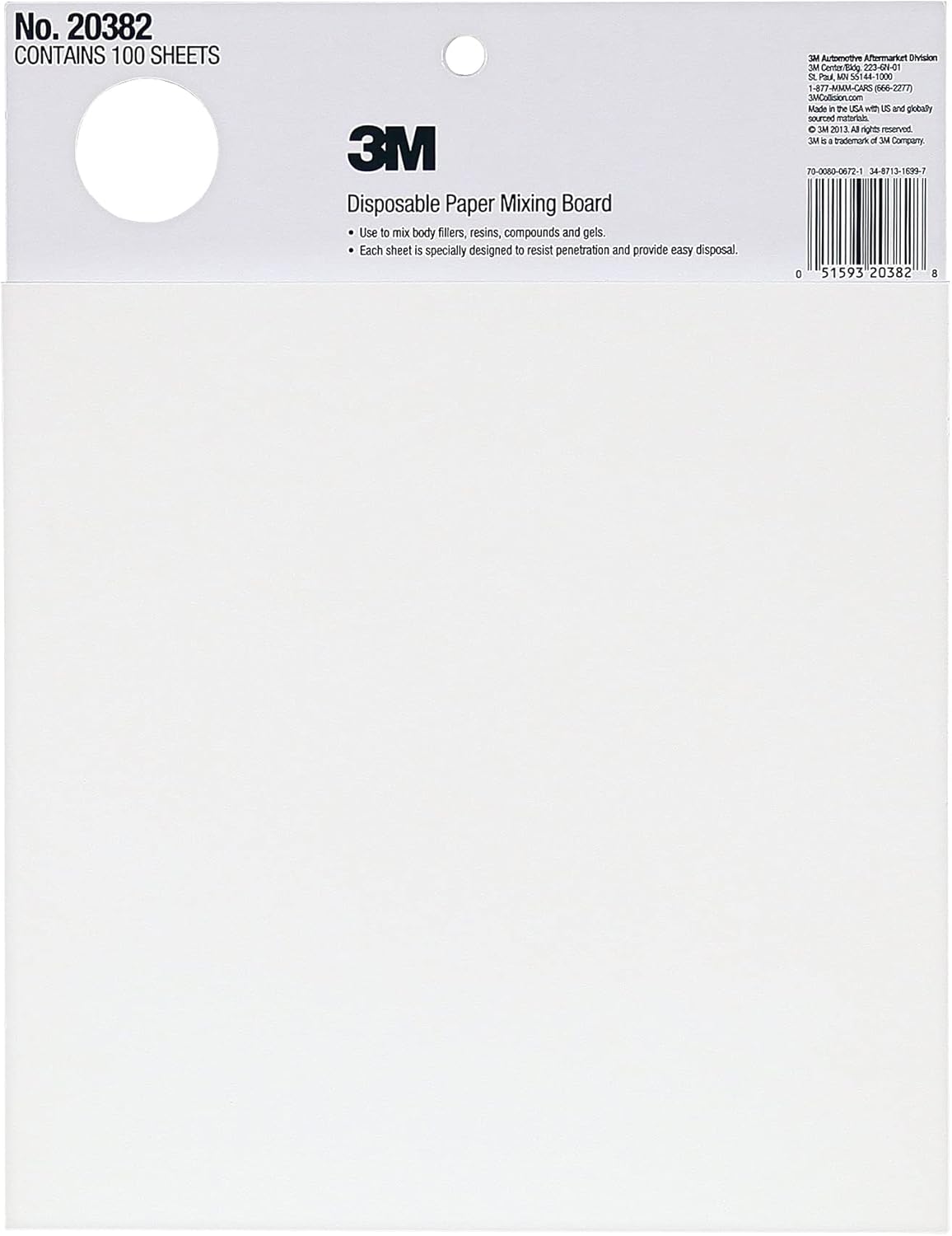 3M Disposable Paper Mixing Board for Clean and Efficient Mixing