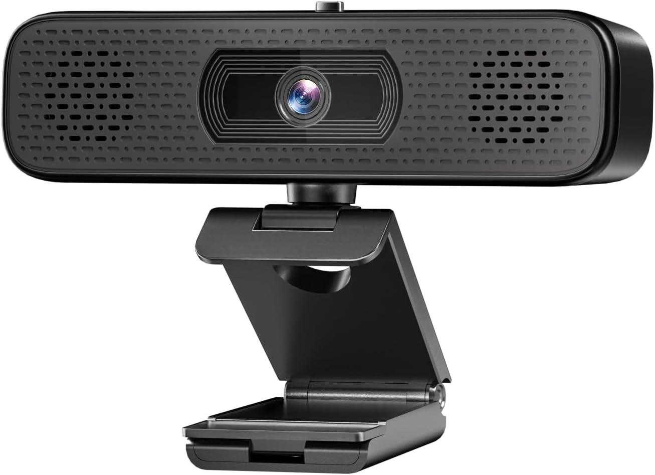 2K HD Webcam with Dual Speakers & Mic - Crisp Video & Sound