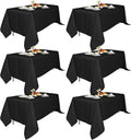 70x120 in Rectangular Black Tablecloths 6 Pack - Reusable Polyester