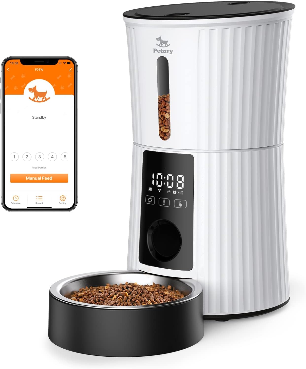 Petory Wi-Fi Cat Feeder: 10 Meals Smart Dispenser