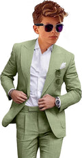 Boys Linen 2-Piece Summer Suit for Wedding - Lightweight Linen Set
