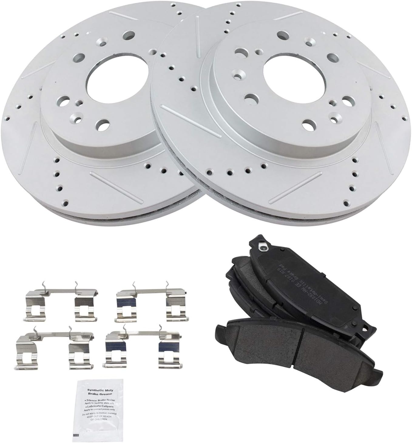 TRQ Front Brake Pad & Rotor Kit for 07 Cadillac & 05-07 GMC