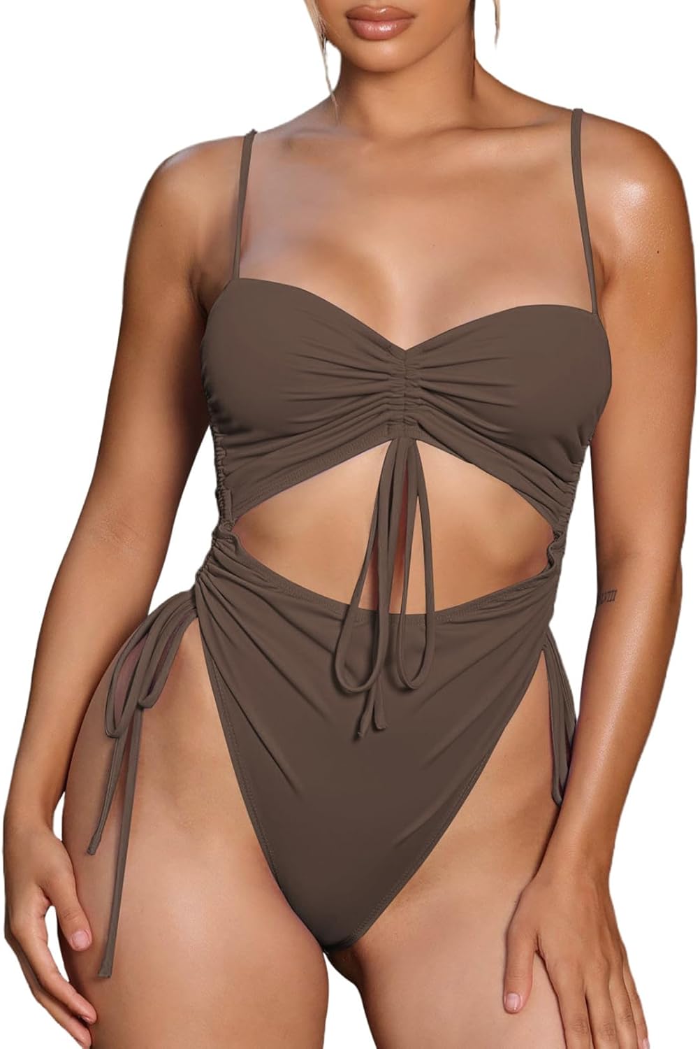 Viottiset Women's Cut Out Drawstring One Piece Swimsuit Review
