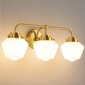 Modern Bathroom Vanity Light Fixtures with Gold Finish and Glass
