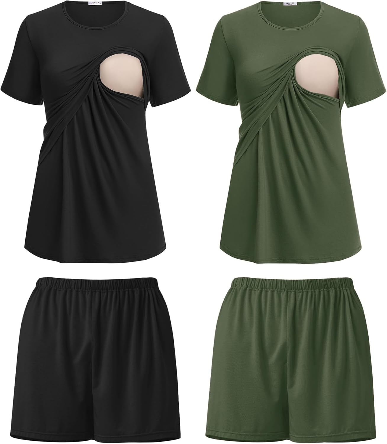 Ekouaer Nursing Pajamas Set for Comfortable Breastfeeding Wear