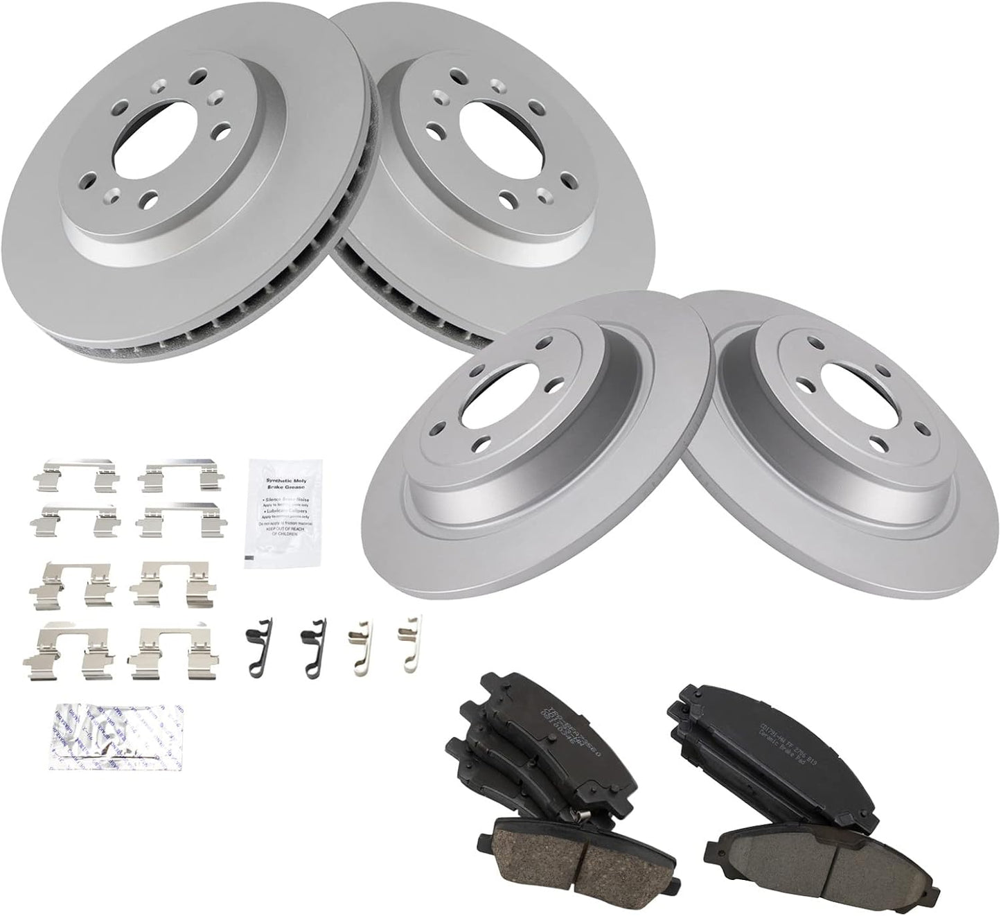 TRQ Front and Rear Brake Pad & Rotor Kit for 2015-2017 Mustang