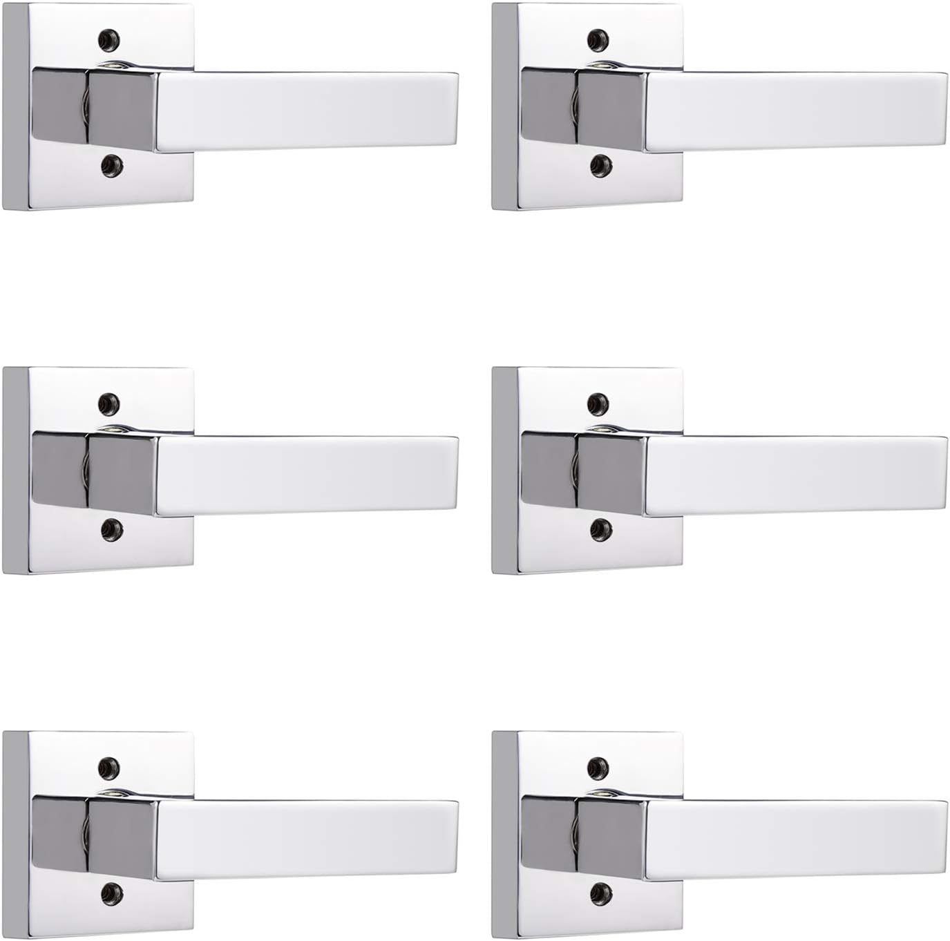 Probrico 6 Pack Polished Chrome Dummy Door Handles for Modern Homes