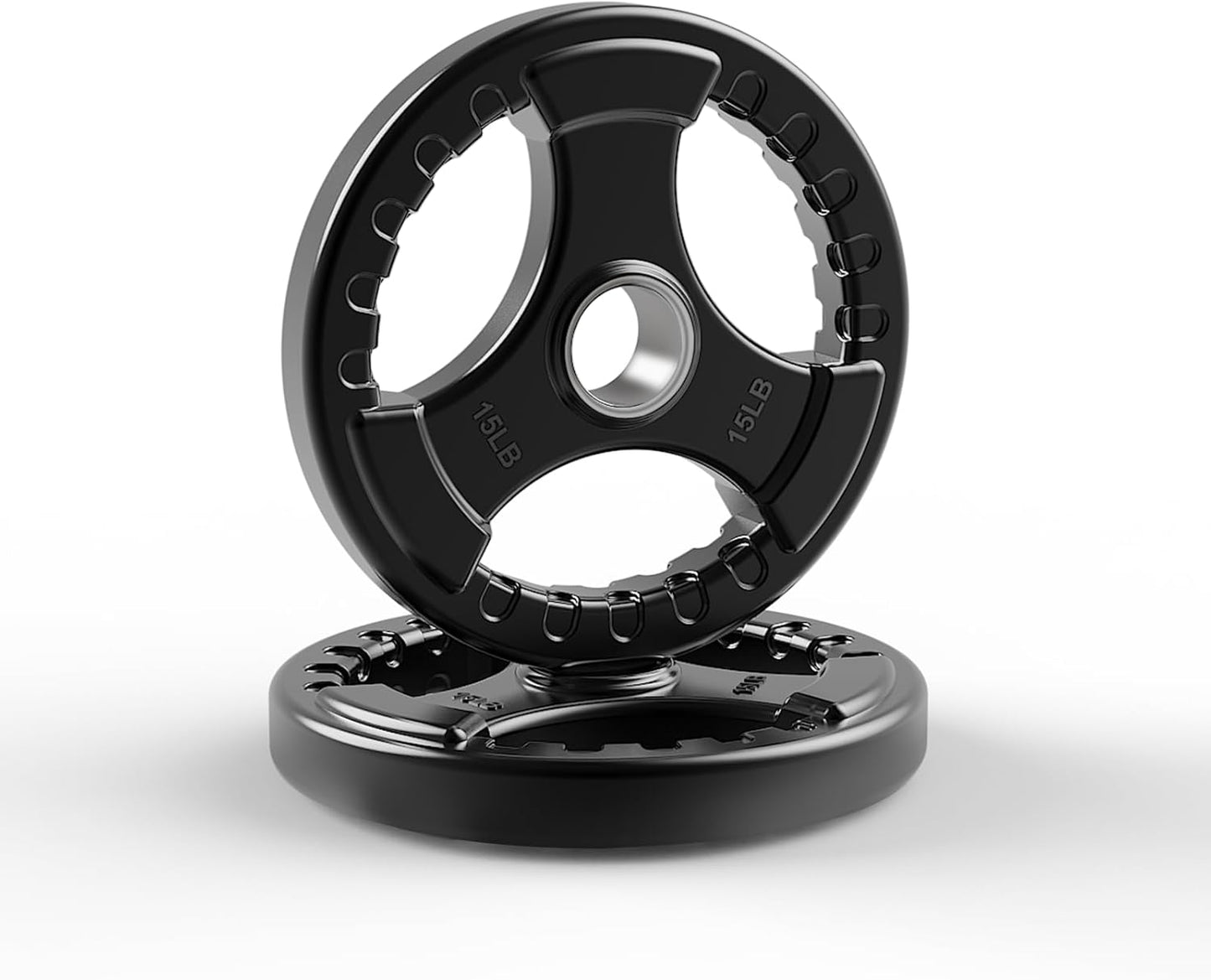 LIONSCOOL 2-Inch Rubber Olympic Grip Weight Plates for Strength