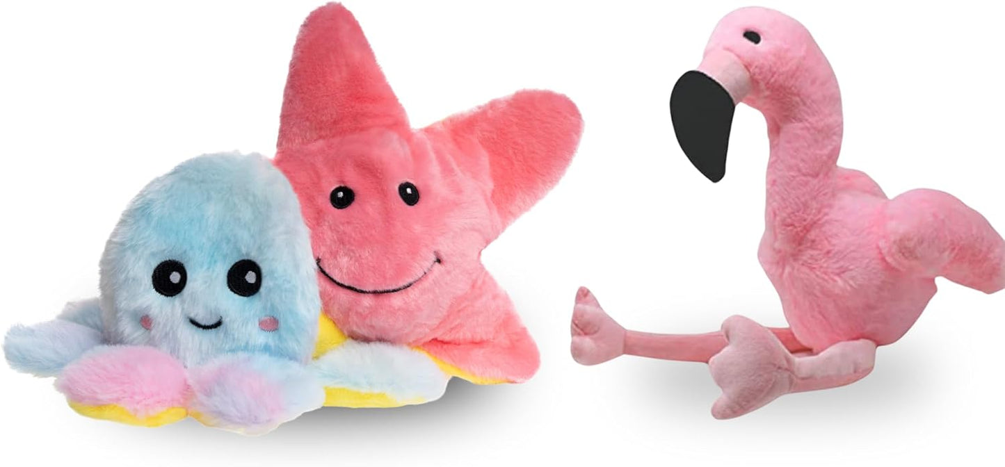 3 in 1 Multi-Layer Chew Toy for Active Dogs - Large Flamingo