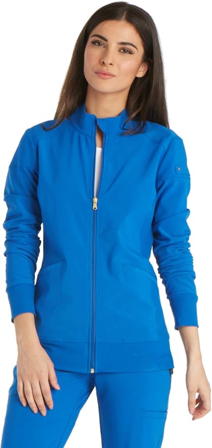 iflex by Cherokee Uniforms Zip Front Scrub Jackets for Women