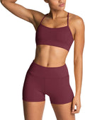 Women's 2 Piece Yoga Outfit High Waisted Biker Shorts & Crop Top