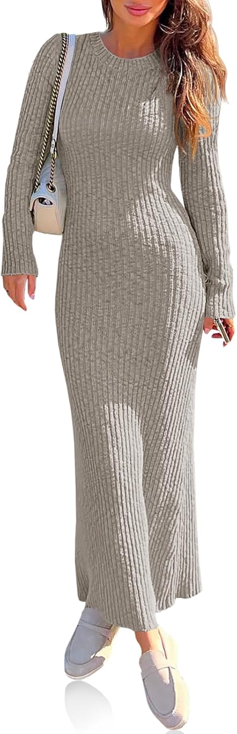 Wenrine Womens Sweater Maxi Dress for Chic Fall Style
