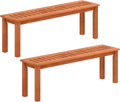 Tangkula 47 in Patio Wood Bench - Sturdy Two-Person Outdoor Seating