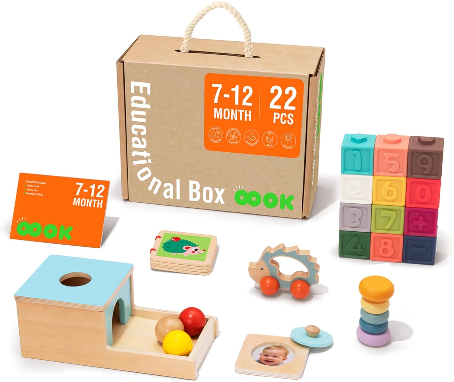 Montessori Toys for Babies 6-12 Months - 7 in 1 Educational Set